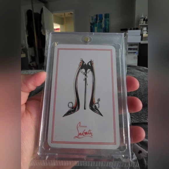 Christian Louboutin Designer Playing Card - Black and White 7 Of Clubs - Picture 1 of 3